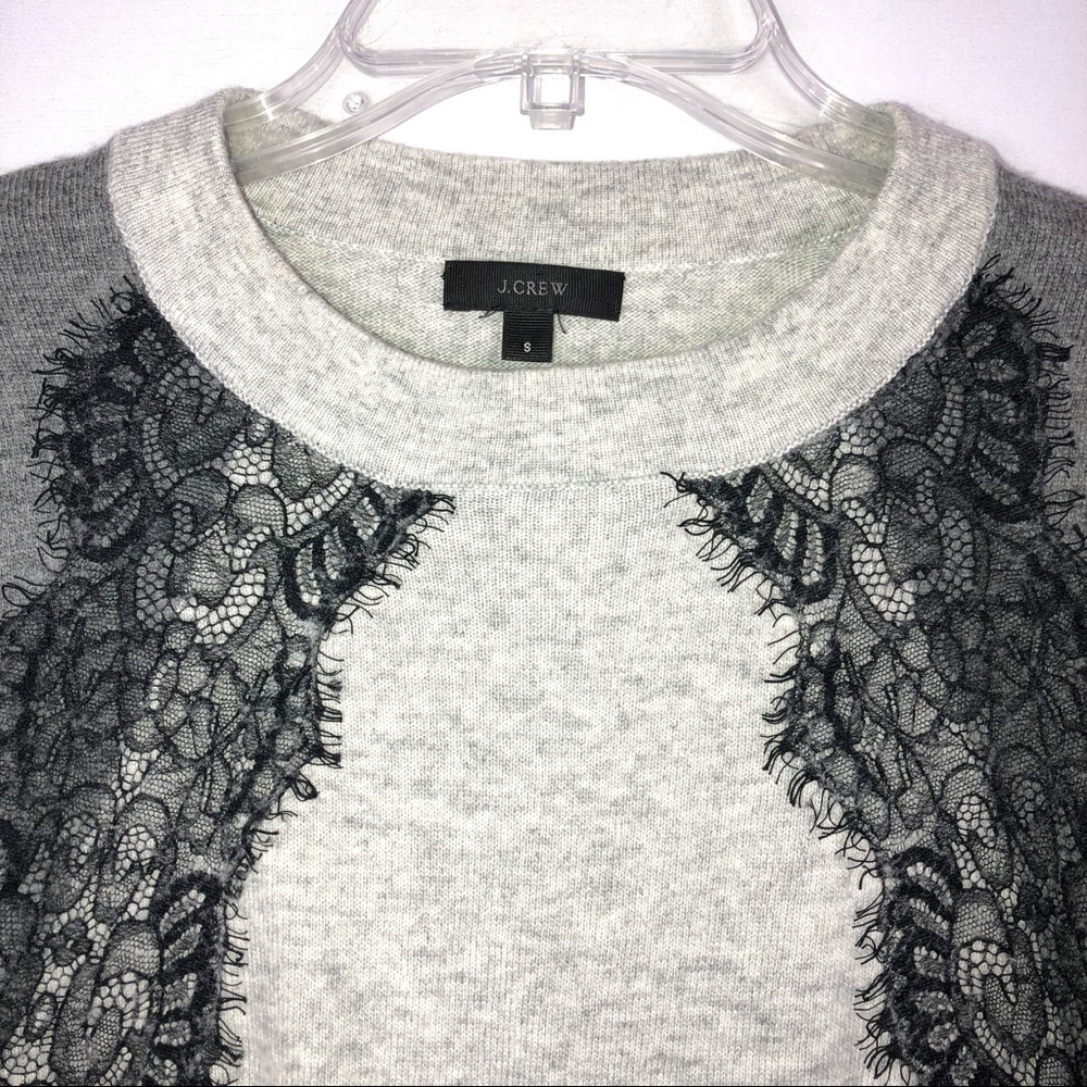 J. Crew colorblock lace panel sweater - Picture 4 of 5